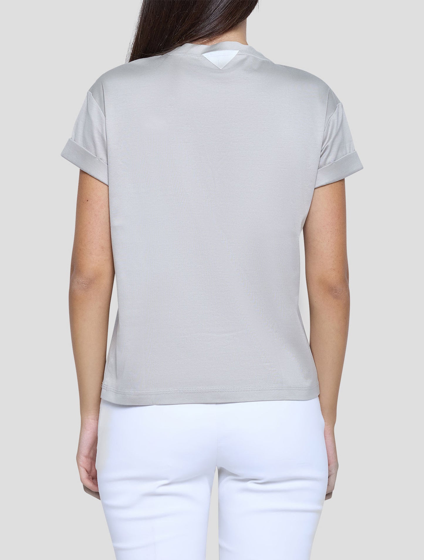 Kiton Gray Cotton T-Shirt Women