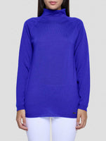 Kiton Blue Cashmere Silk Sweater Turtleneck Women