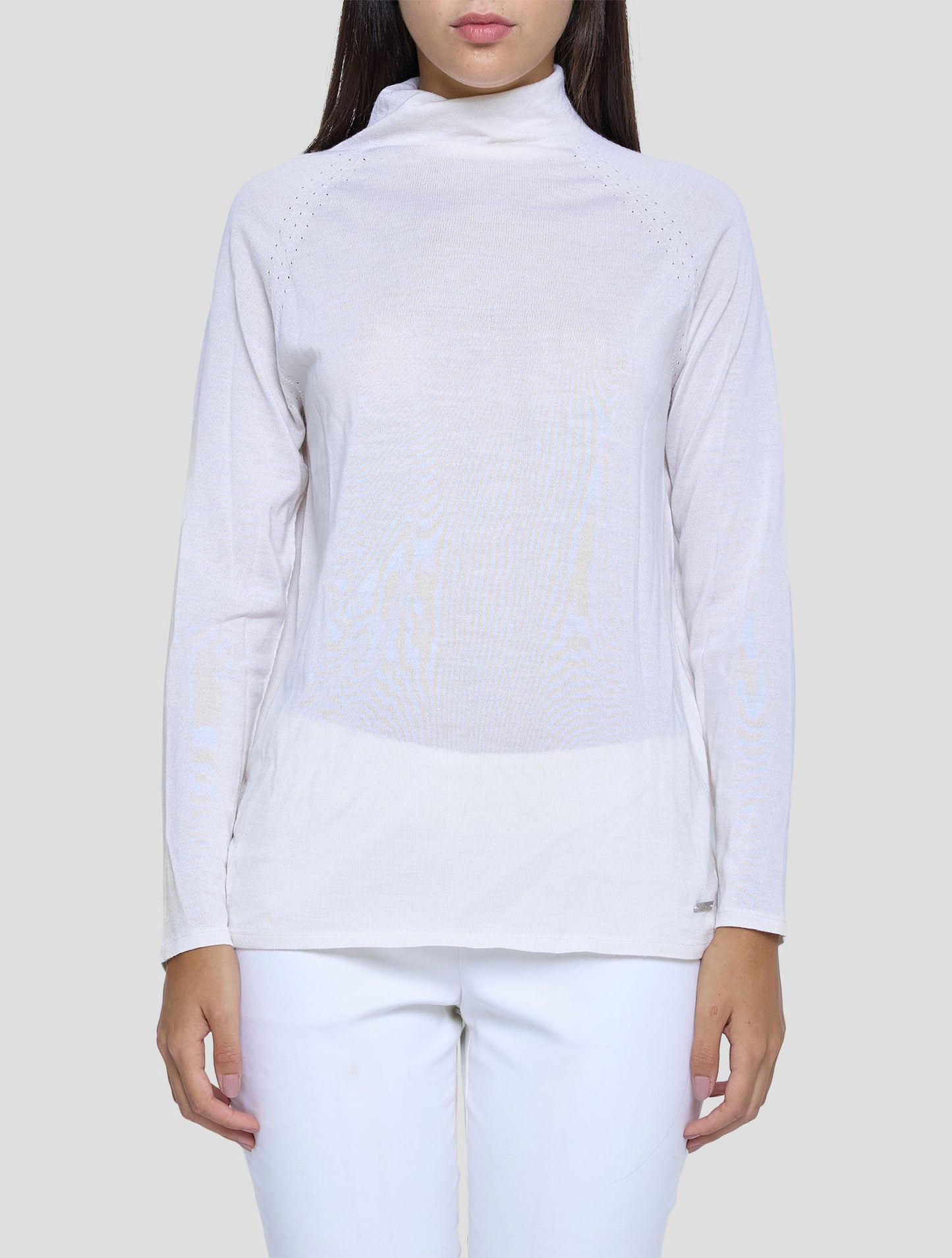 Kiton Beige Cashmere Silk Sweater Turtleneck Women