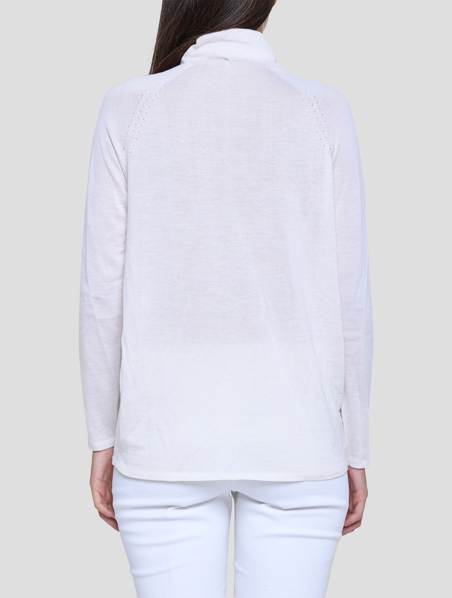 Kiton Beige Cashmere Silk Sweater Turtleneck Women
