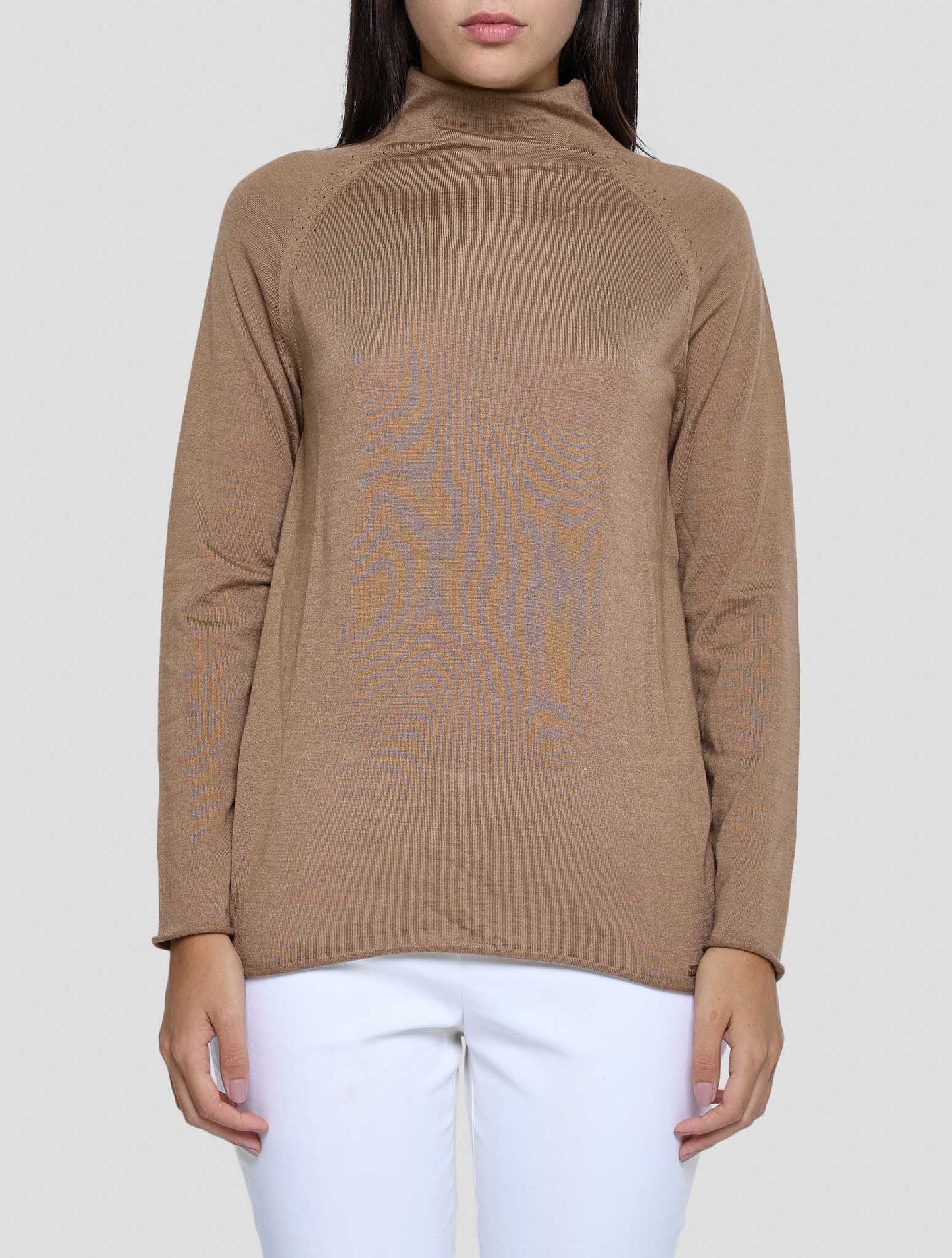 Kiton Brown Cashmere Silk Sweater Turtleneck