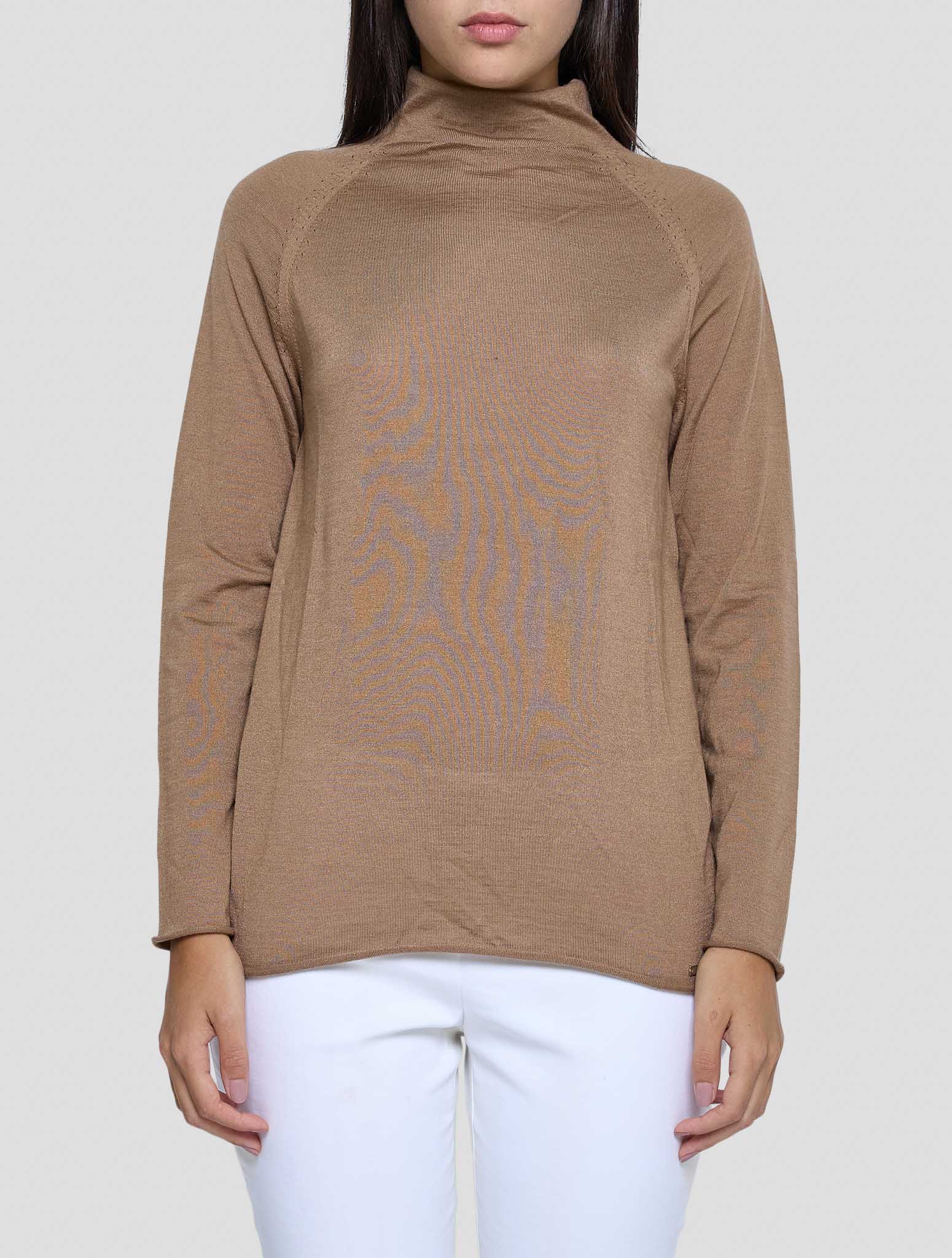 Kiton Brown Cashmere Silk Sweater Turtleneck