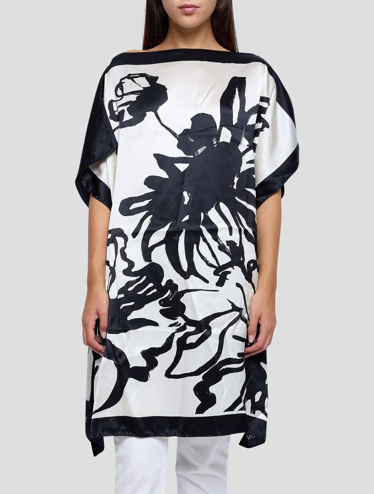 Kiton Black White Silk Blouse Shirt Women