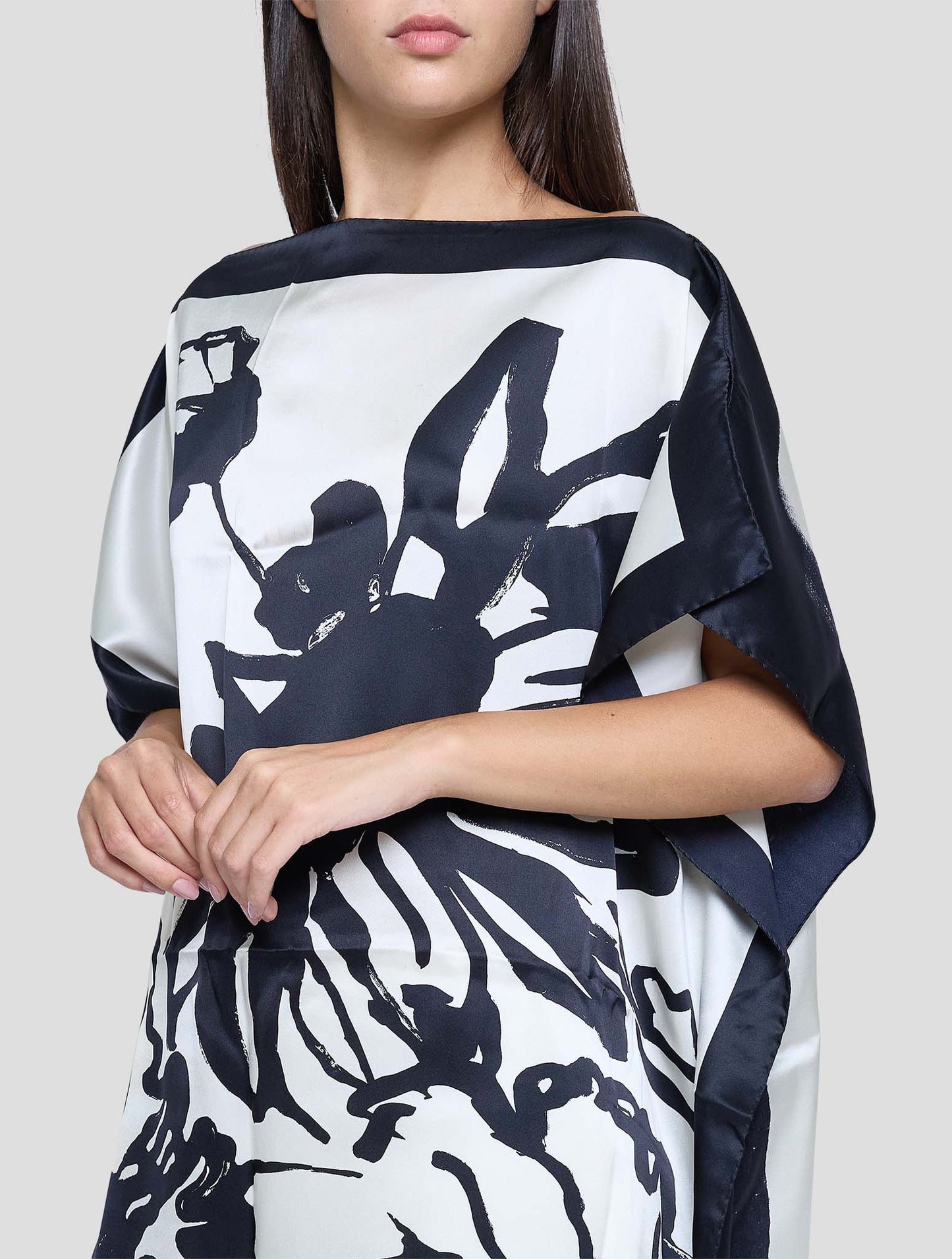 Kiton Black White Silk Blouse Shirt Women