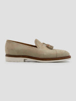 Kiton Beige Leather Suede Loafers