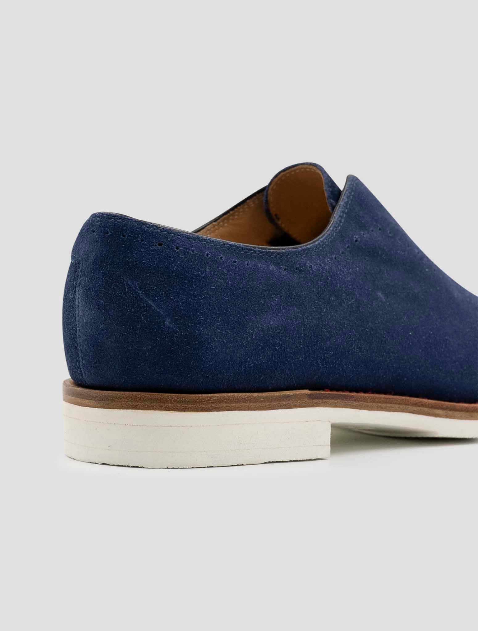 Kiton Blue Leather Suede Dress Shoes