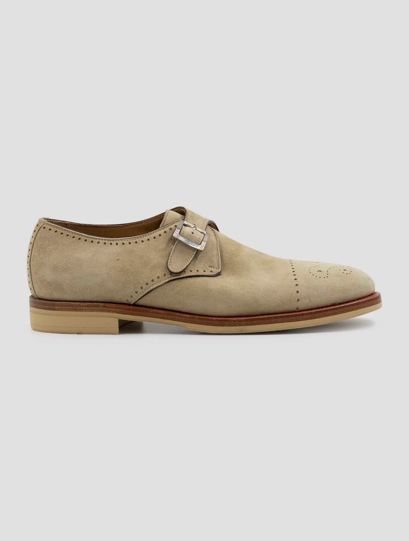 Kiton Beige Leather Suede Dress Shoes