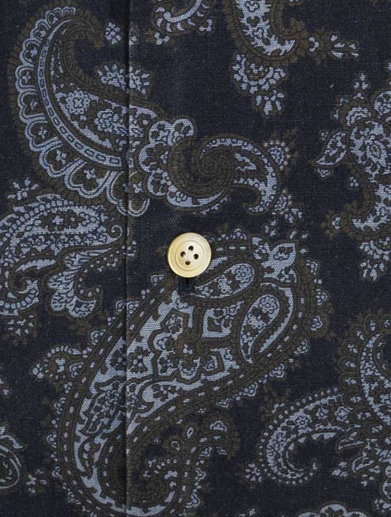 Kiton Blue Brown Cotton Shirt