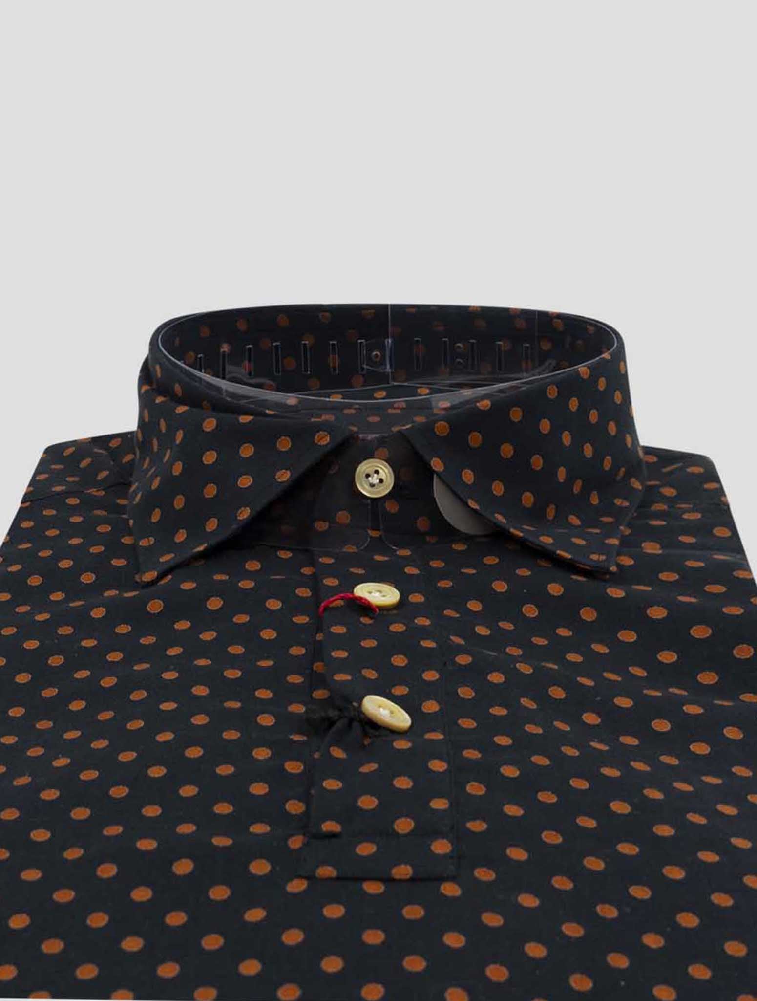 Kiton Black Orange Cotton Polo Shirt Positano