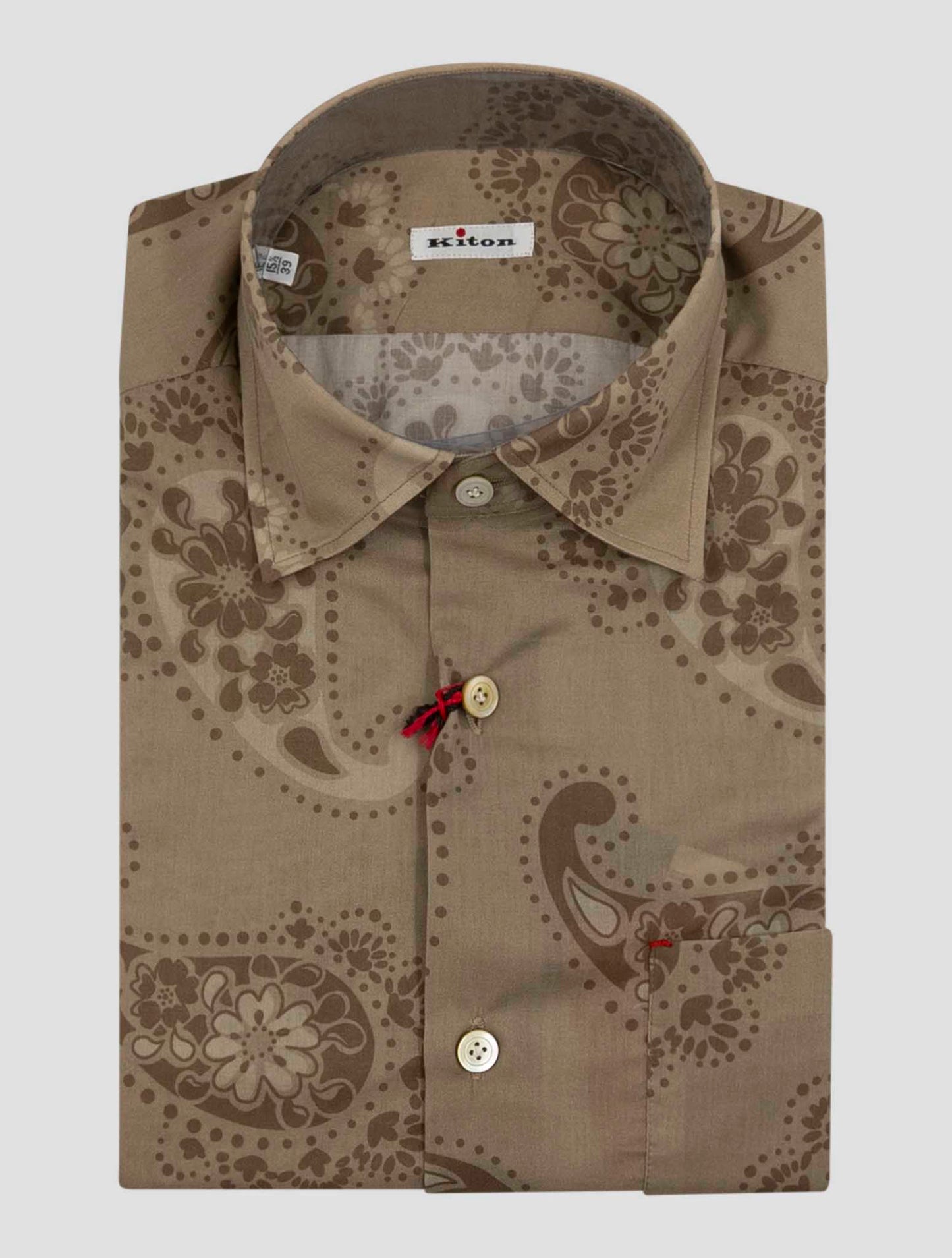 Kiton Brown Cotton Shirt Nerano