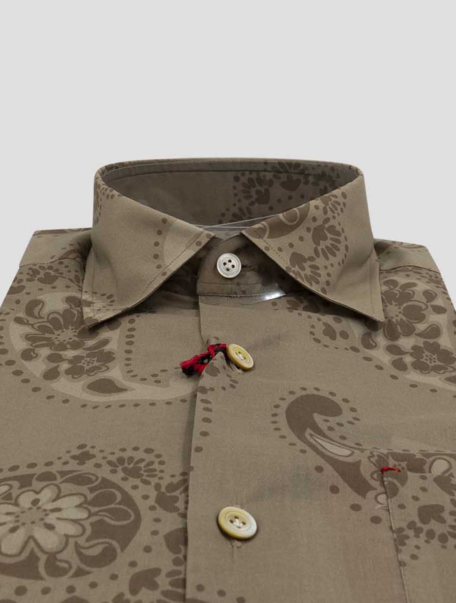 Kiton Brown Cotton Shirt Nerano