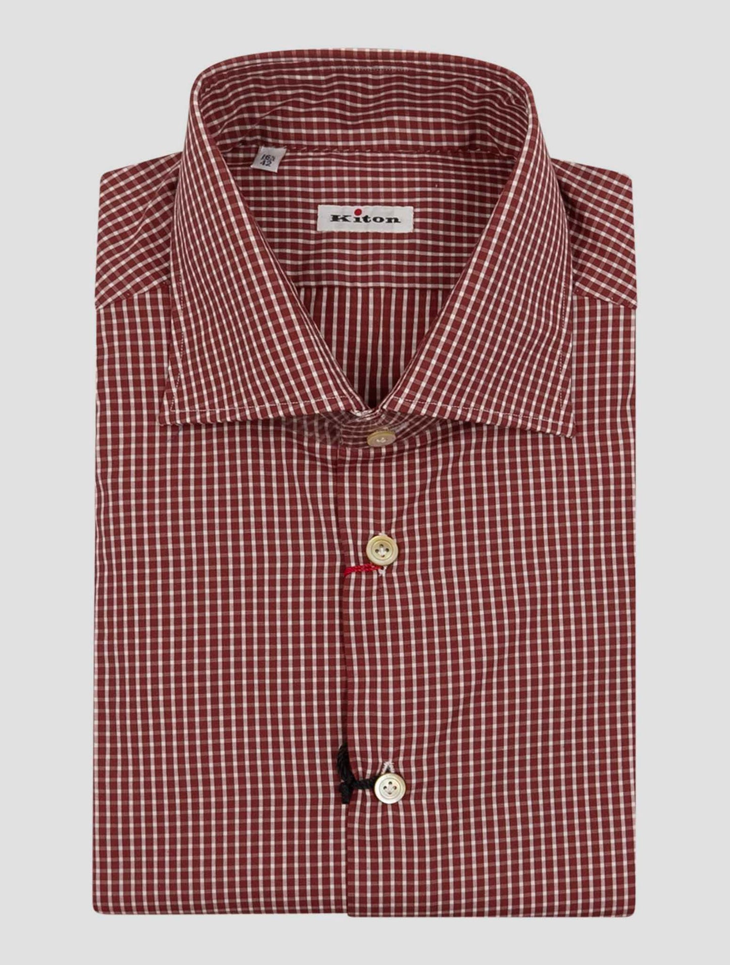 Kiton Red White Cotton Shirt