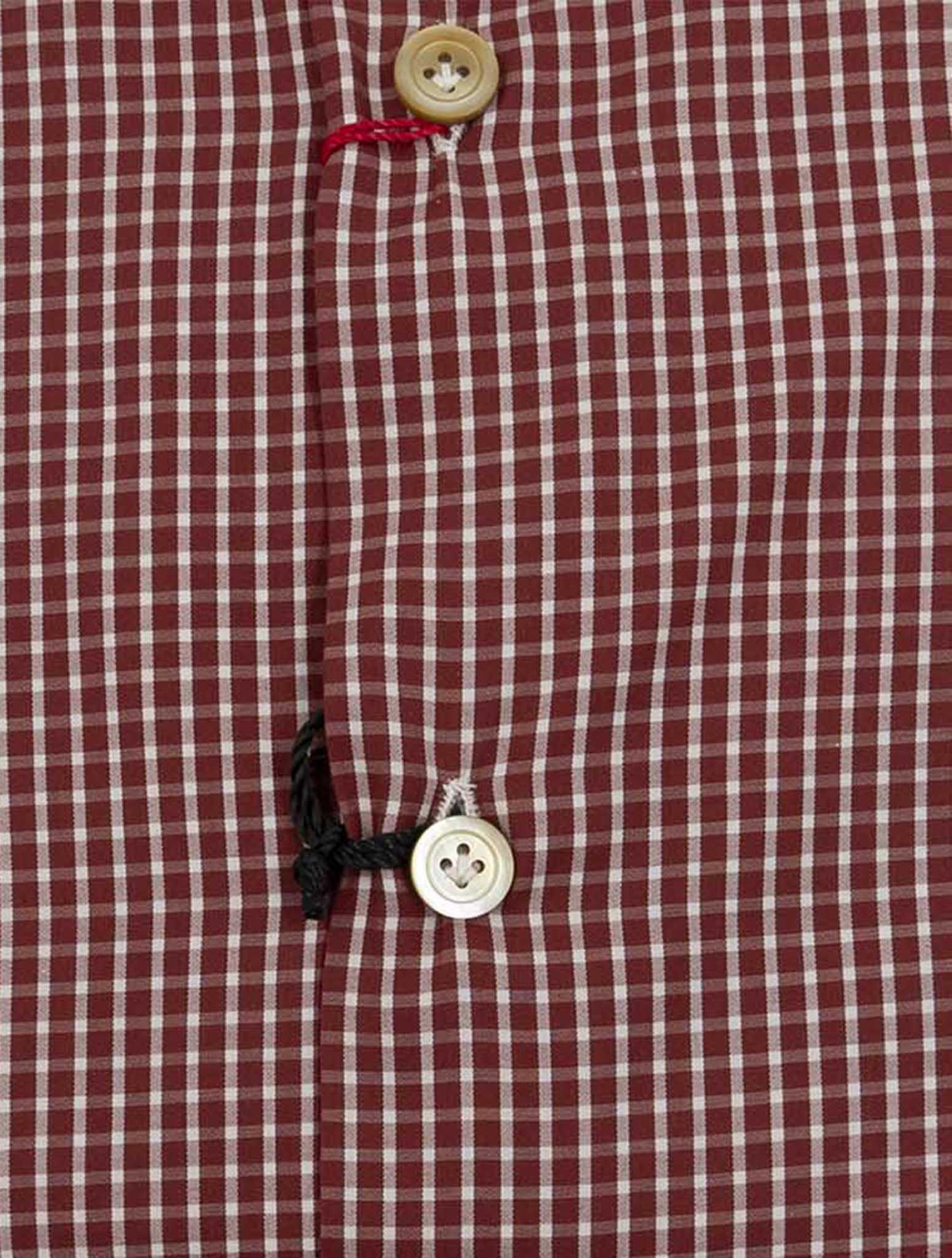Kiton Red White Cotton Shirt
