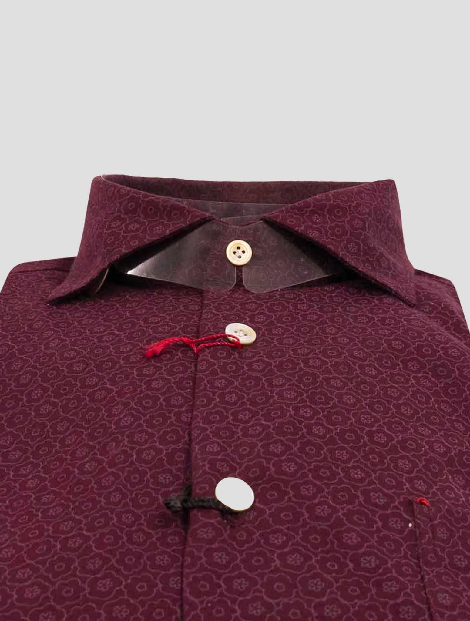Kiton Burgundy Cotton Shirt Nerano