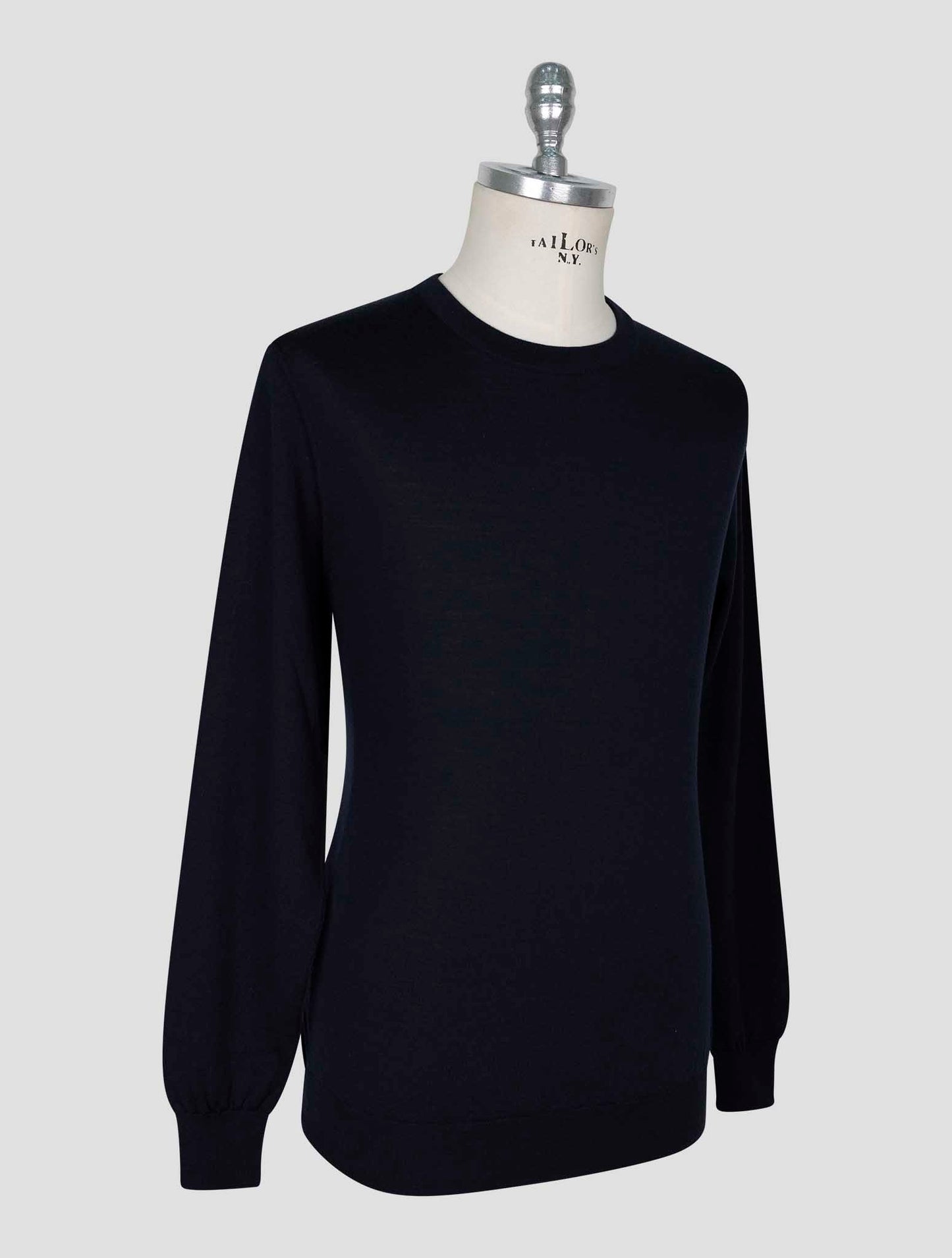 Kiton Blue Wool Sweater Crewneck