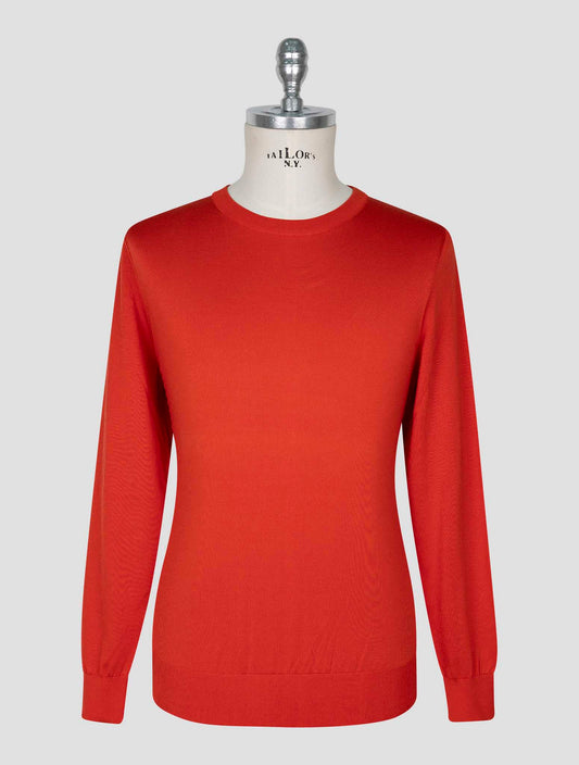 Kiton Red Silk Sweater Crewneck