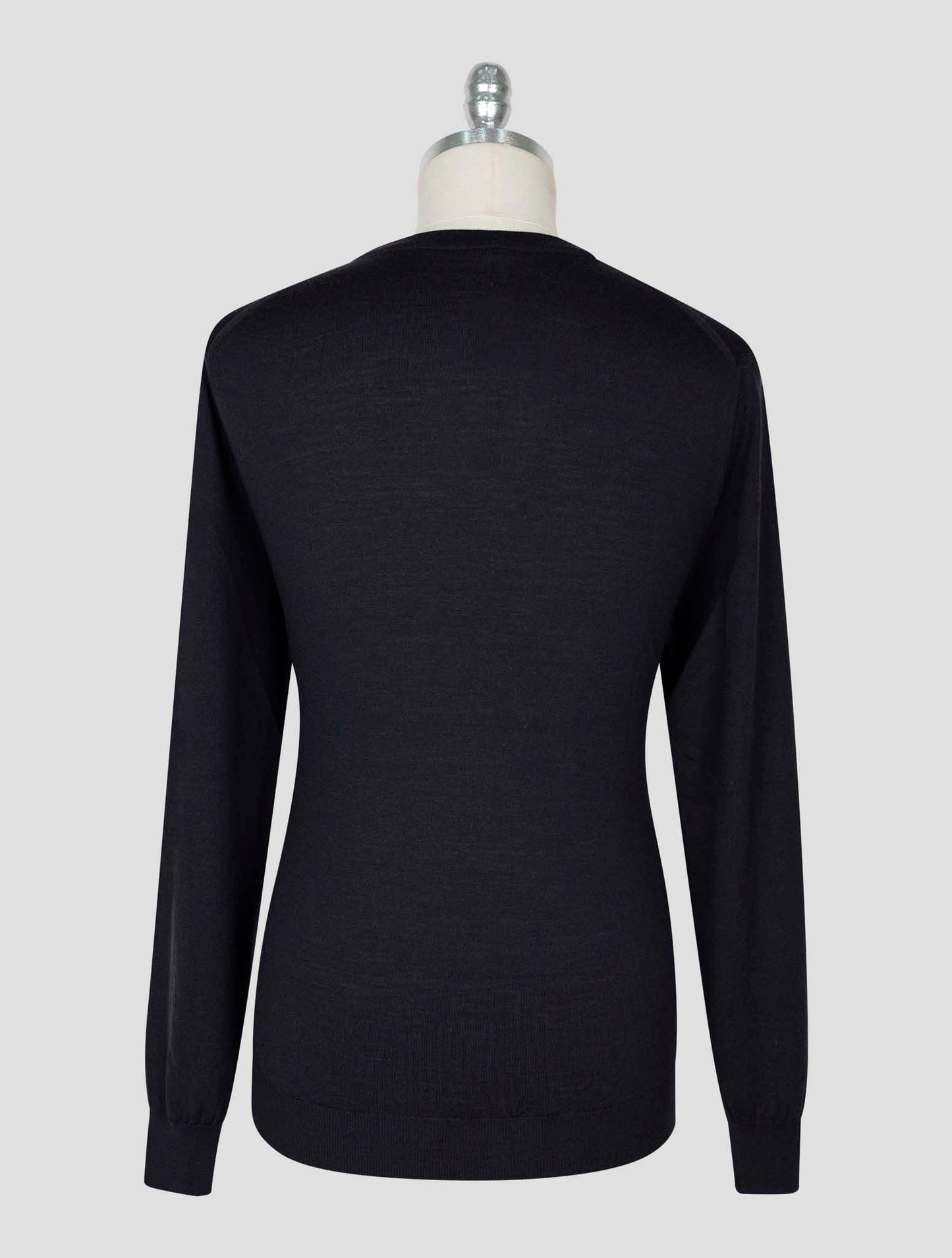 Kiton Black Wool Sweater Crewneck