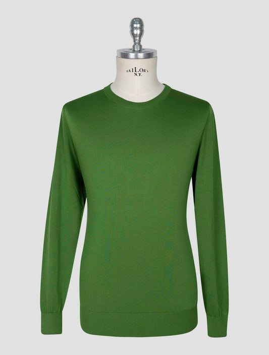 Kiton Green Silk Sweater Crewneck