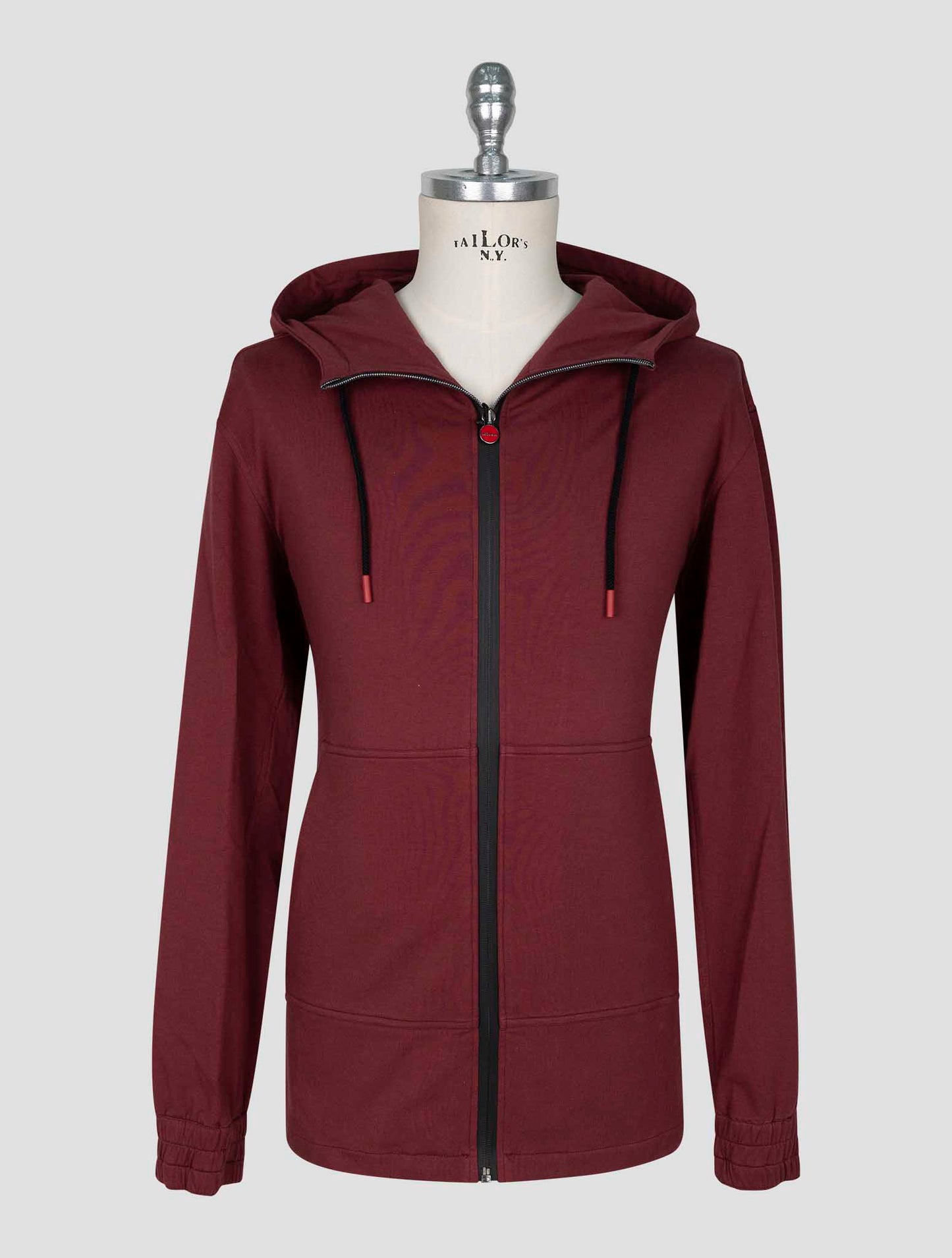 Kiton Burgundy Cotton Ea Sweater Full Zip