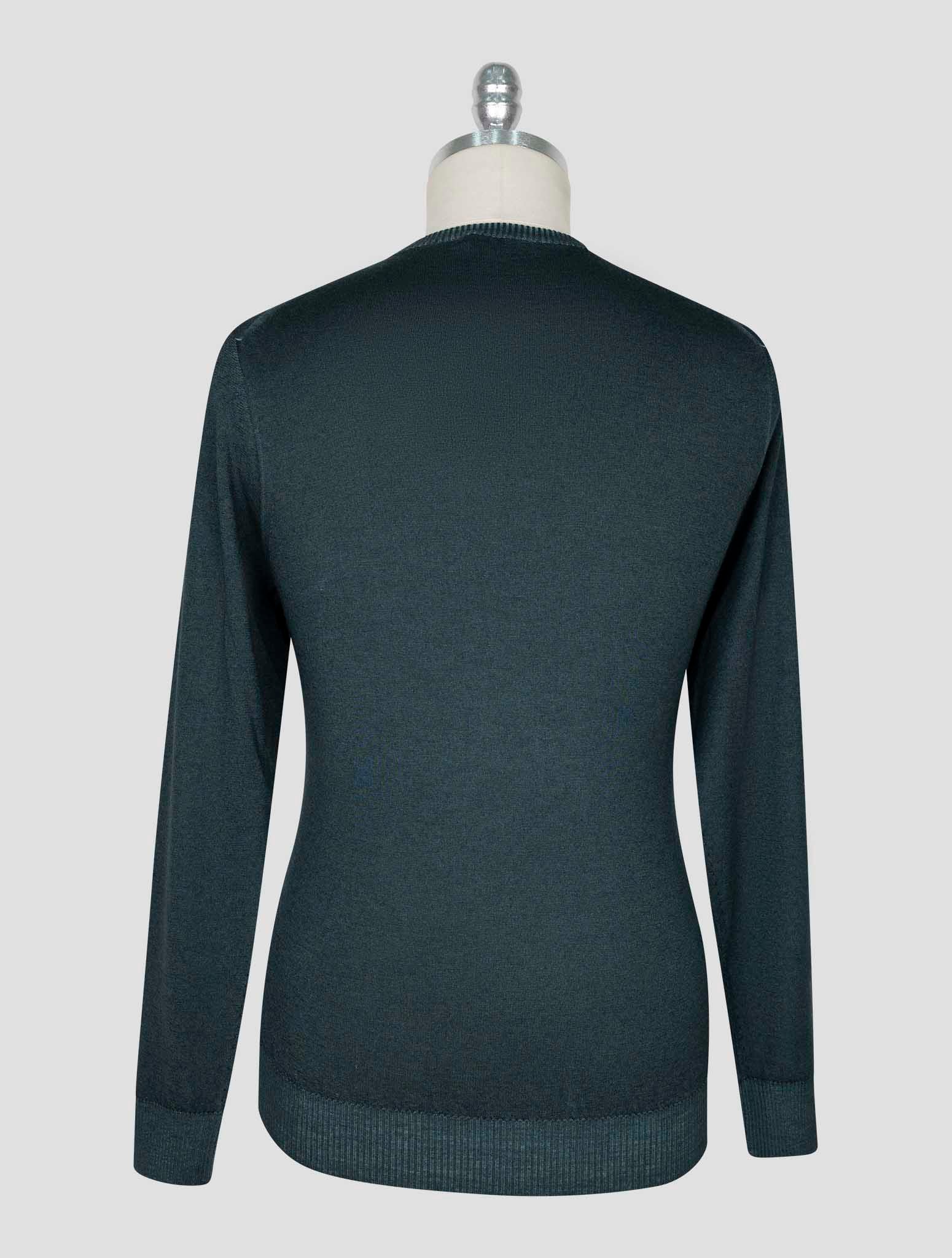 Kiton Green Cashmere Sweater V-Neck