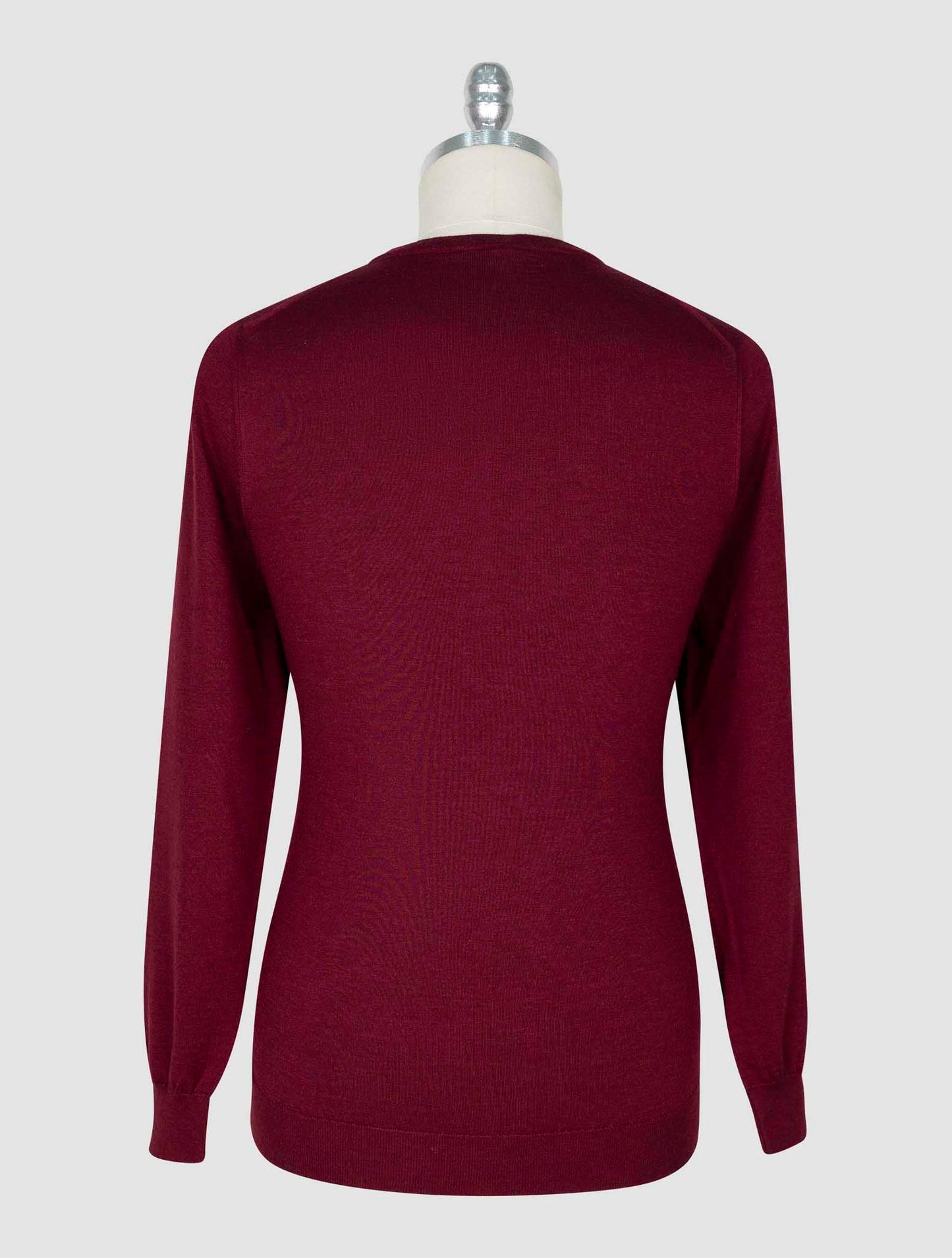 Kiton Burgundy Cashmere Silk Sweater V-Neck