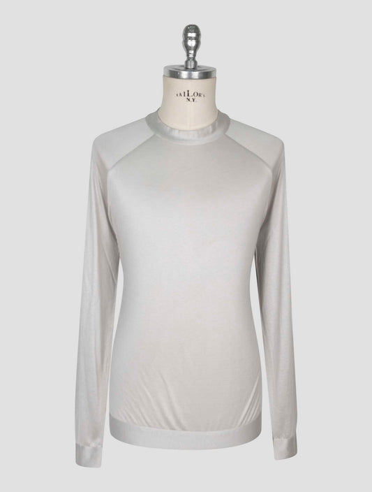 Kiton Gray Silk Sweater Half Neck