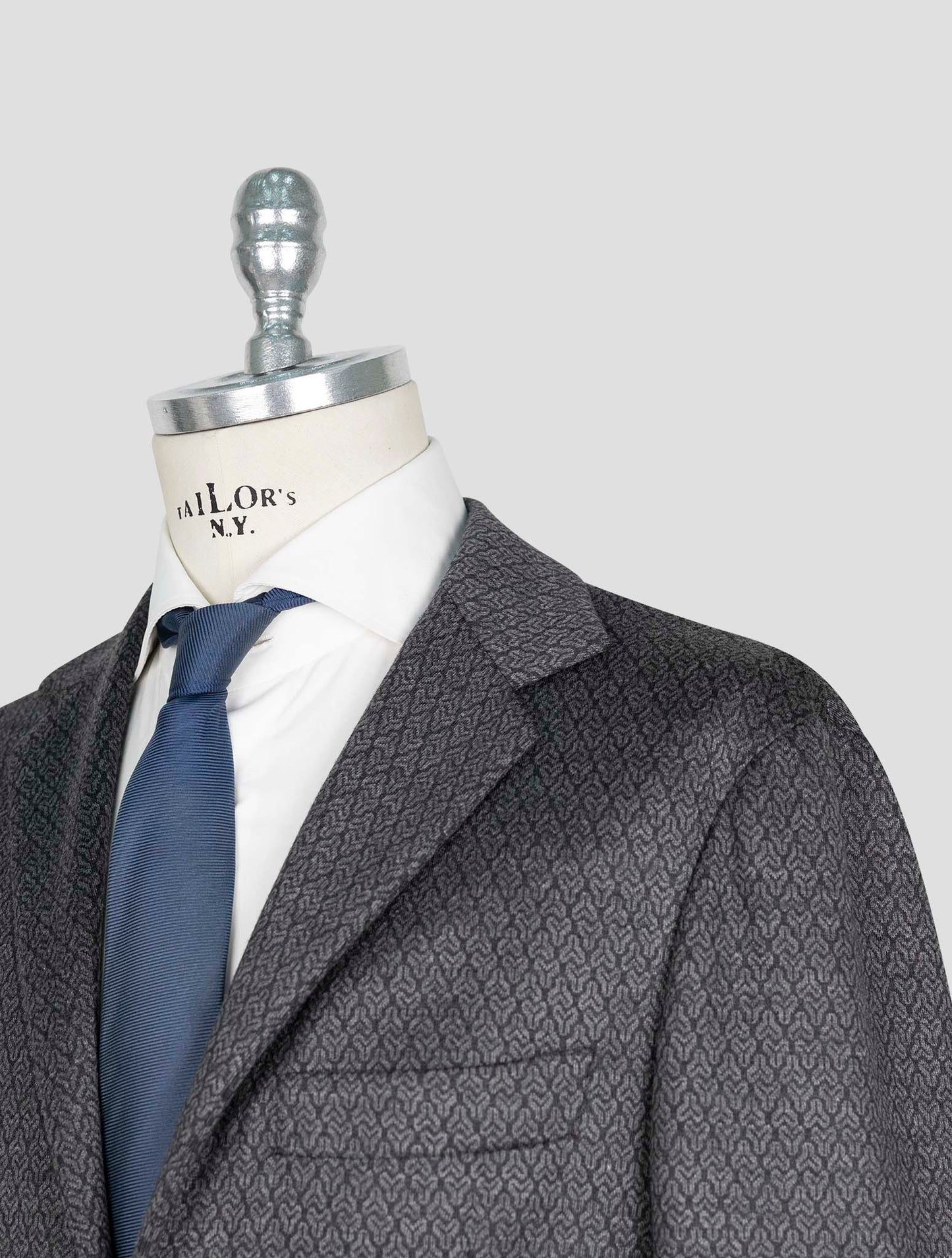 Kiton Knt Dark Gray Wool Cashmere Pl Blazer