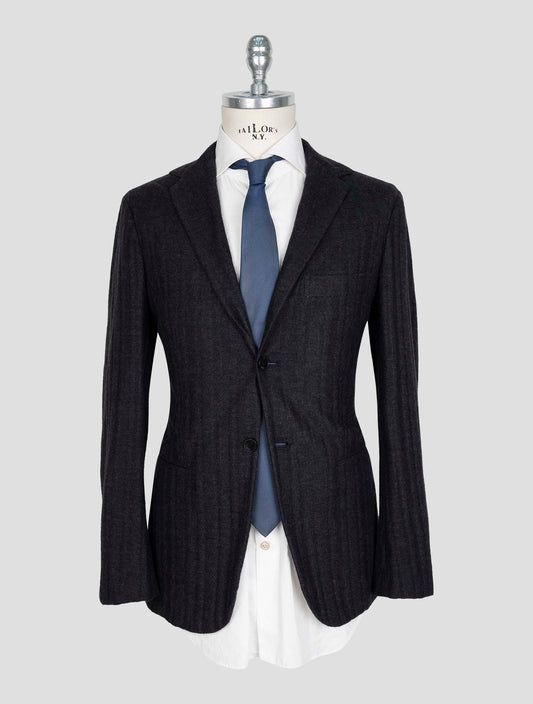 Kiton Knt Dark Gray Cotton Cashmere Blazer