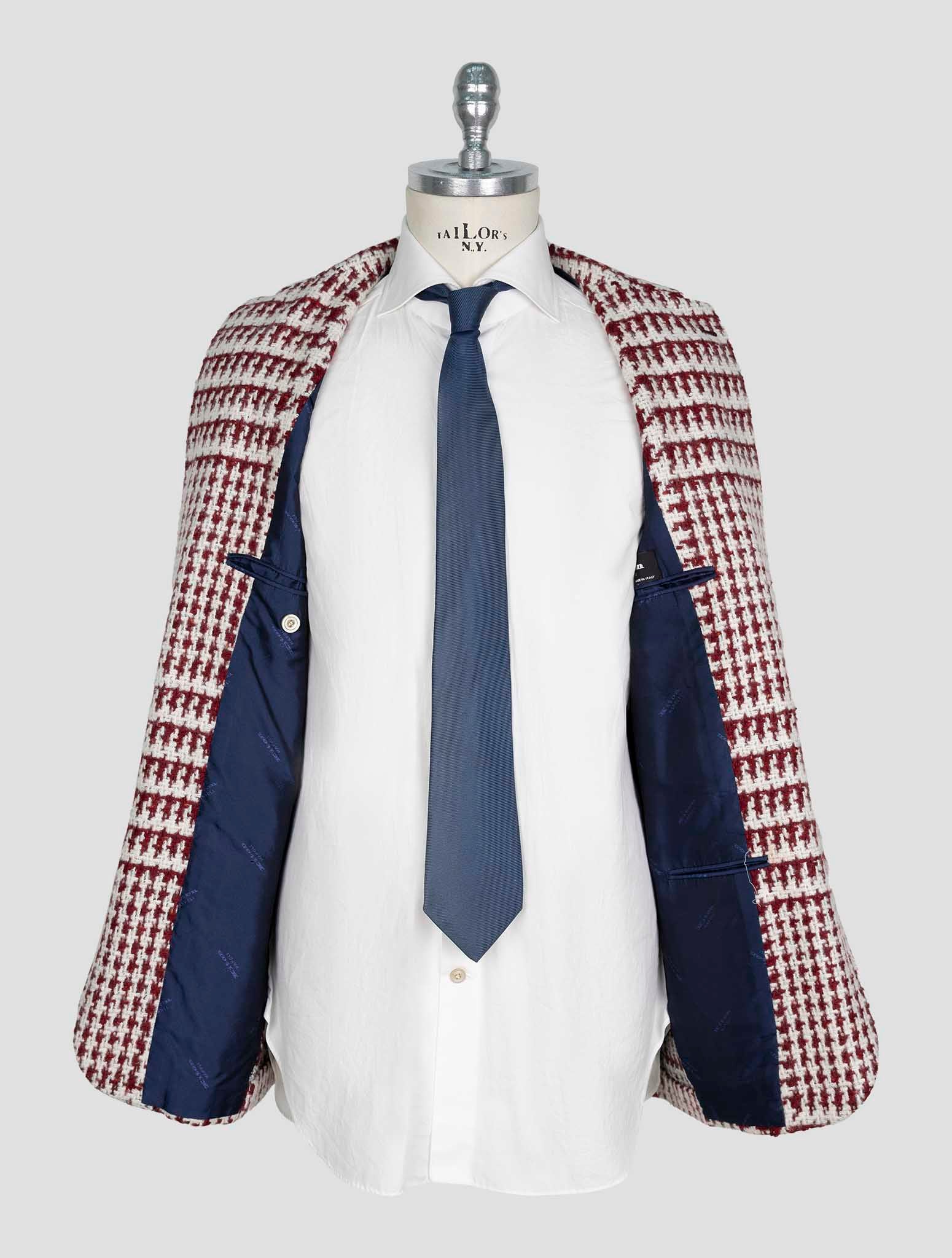 Kiton Red White Cashmere SIlk Blazer