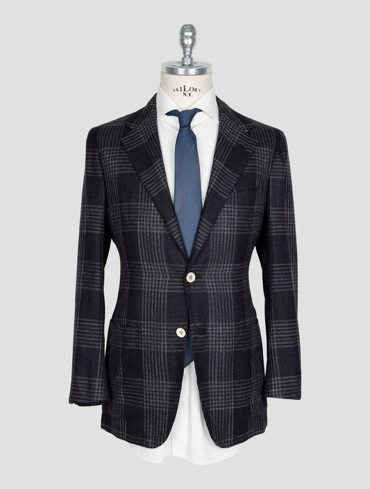 Kiton Dark Gray Cashmere Virgin Wool Silk Linen Blazer