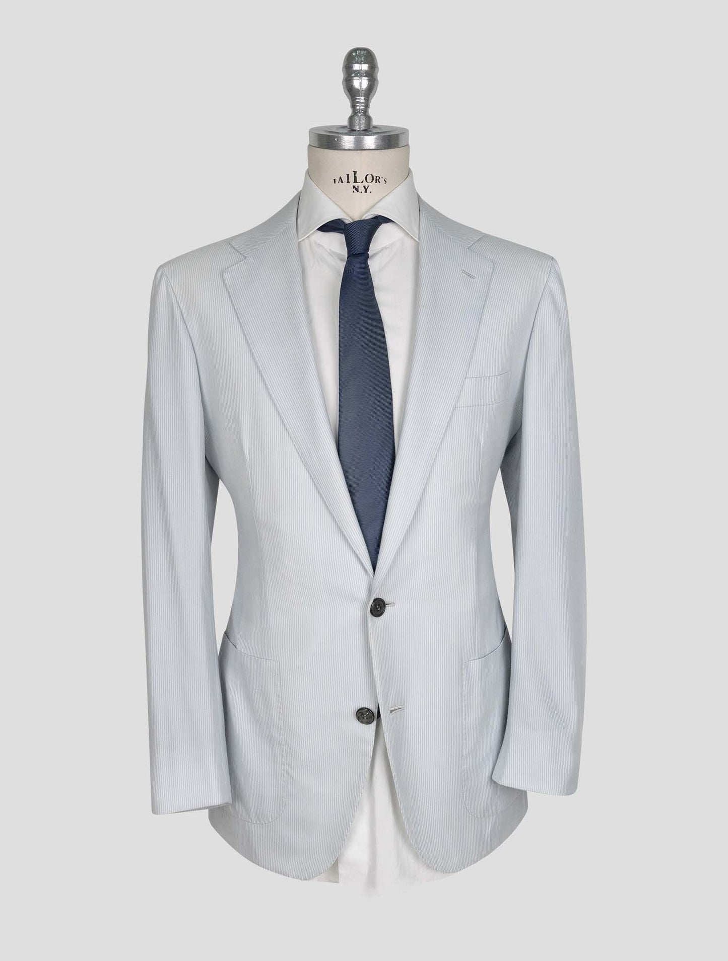 Kiton Light Blue White Cashmere Blazer