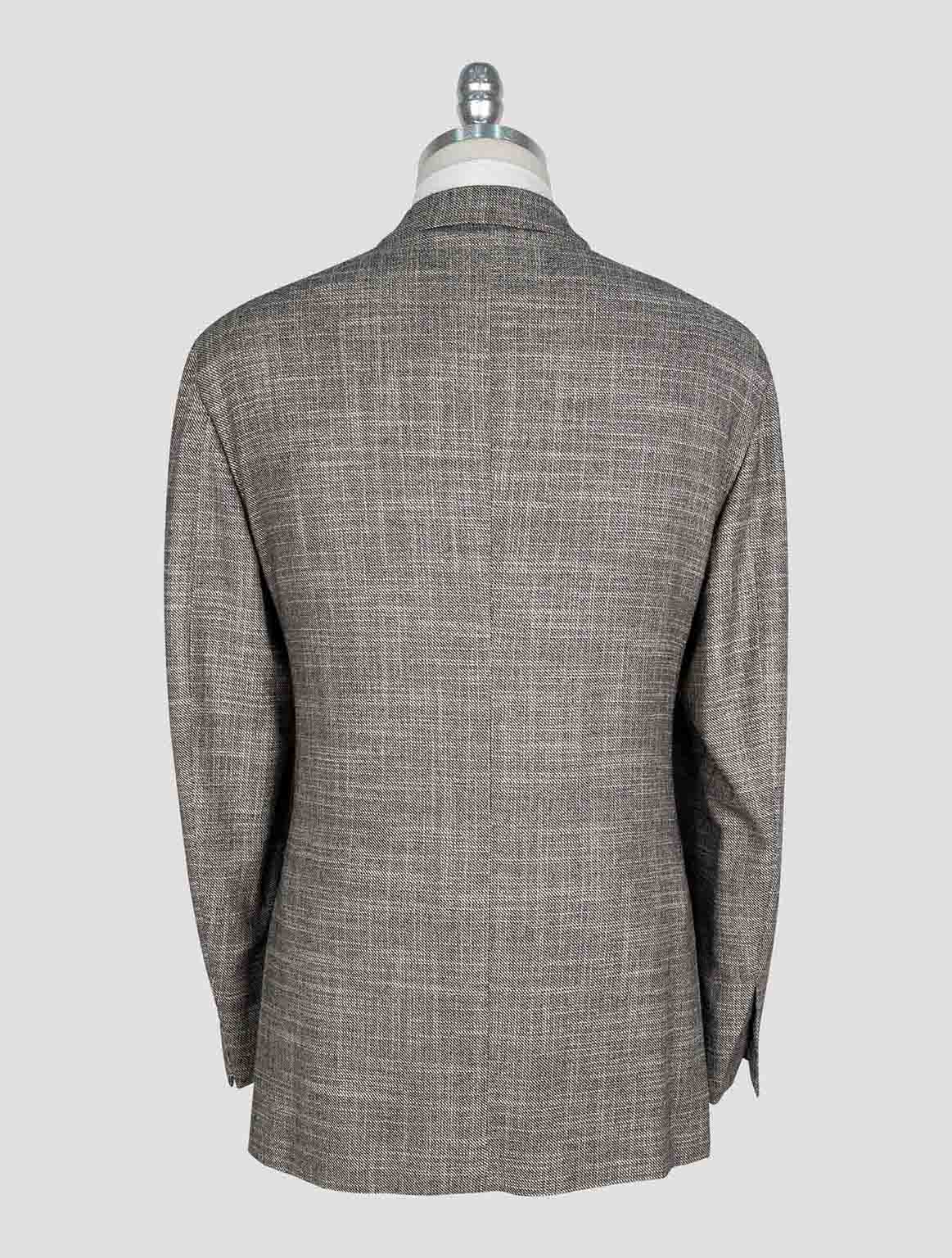 Kiton Taupe Cashmere Silk Virgin Wool Blazer