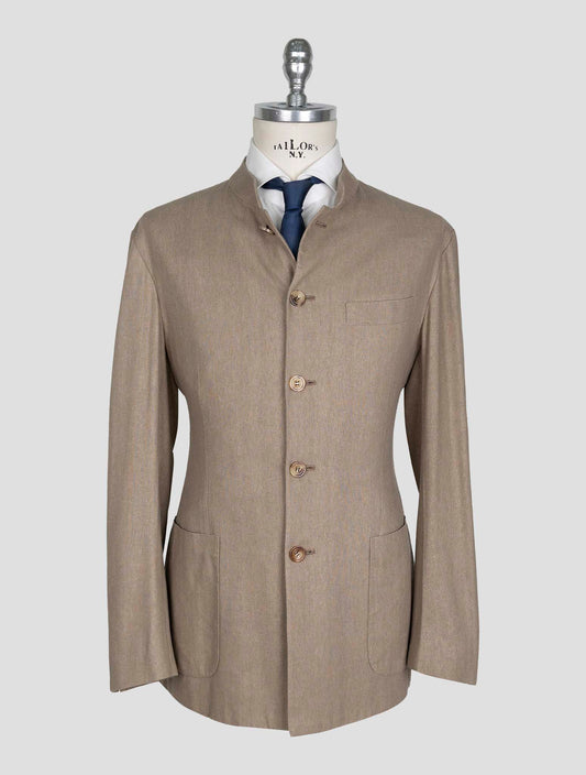 Kiton Brown Silk Blazer