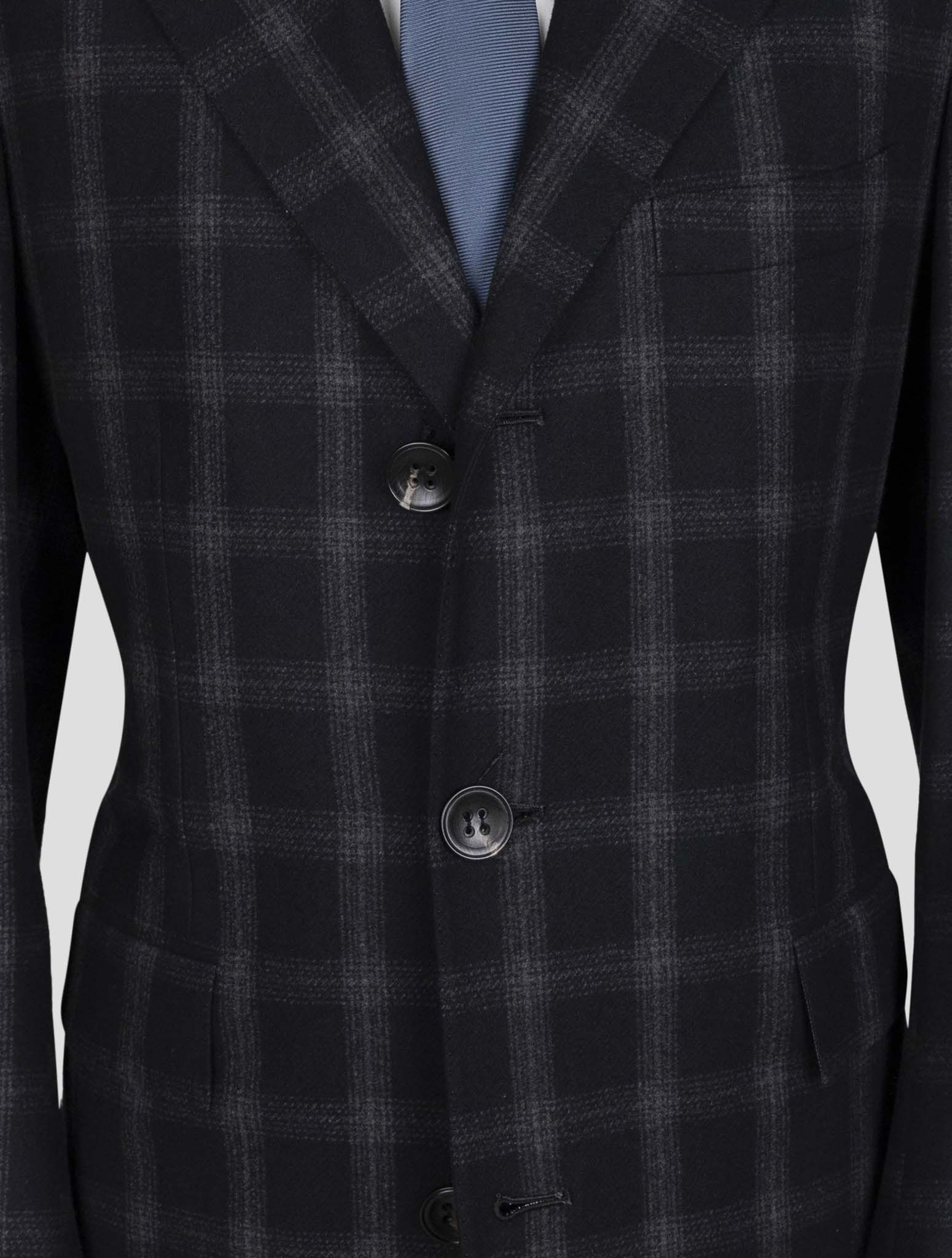 Kiton Dark Gray Virgin Wool 14 Micron Overcoat