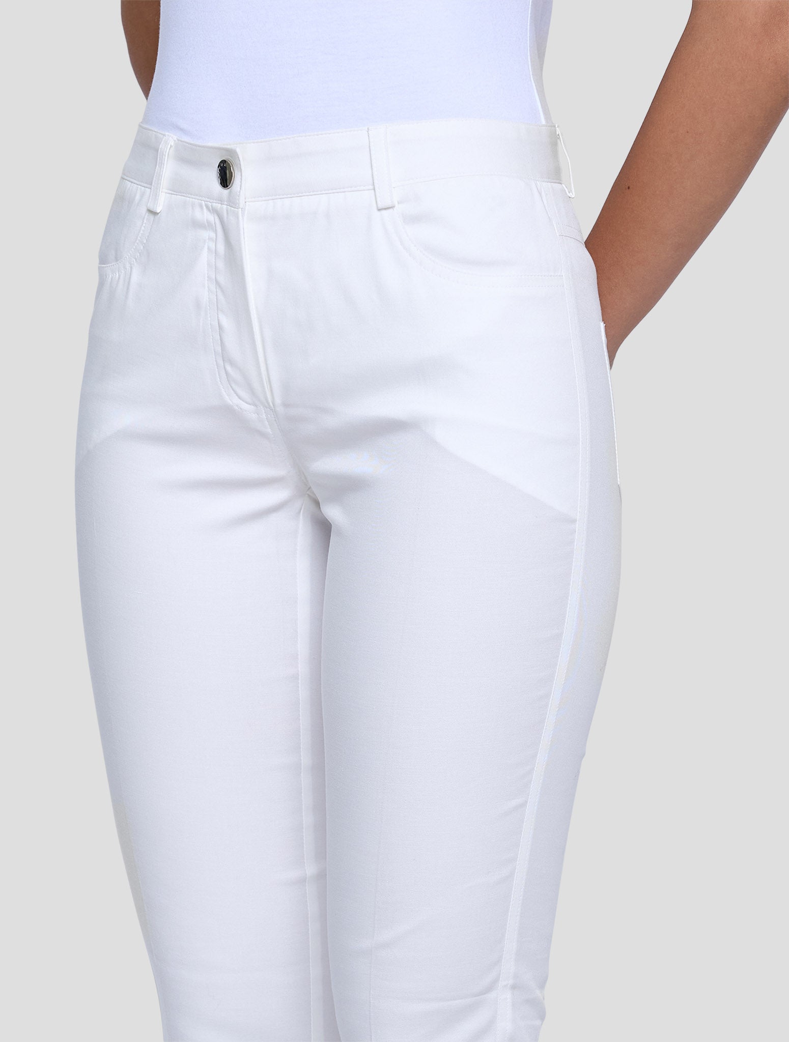 Kiton White Cotton Ea Pants Women