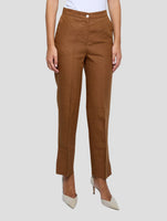 Kiton Brown Linen Pants Women
