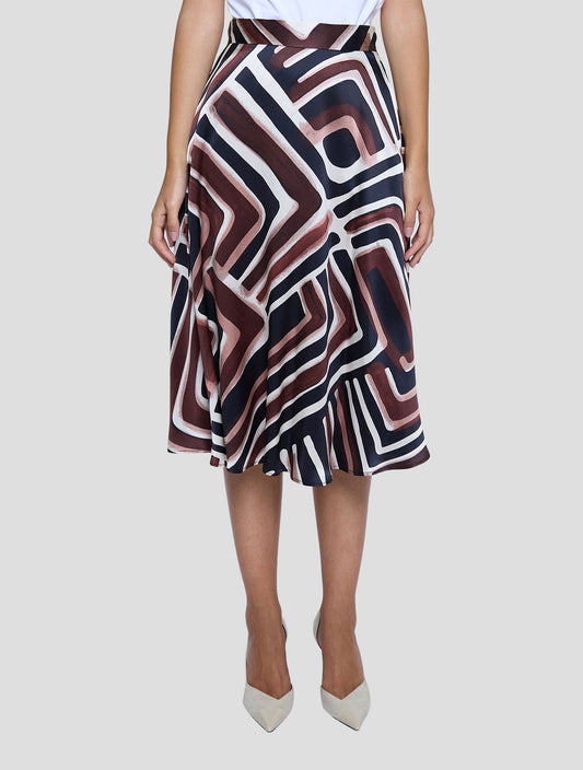 Kiton Multicolor Silk Skirt Women