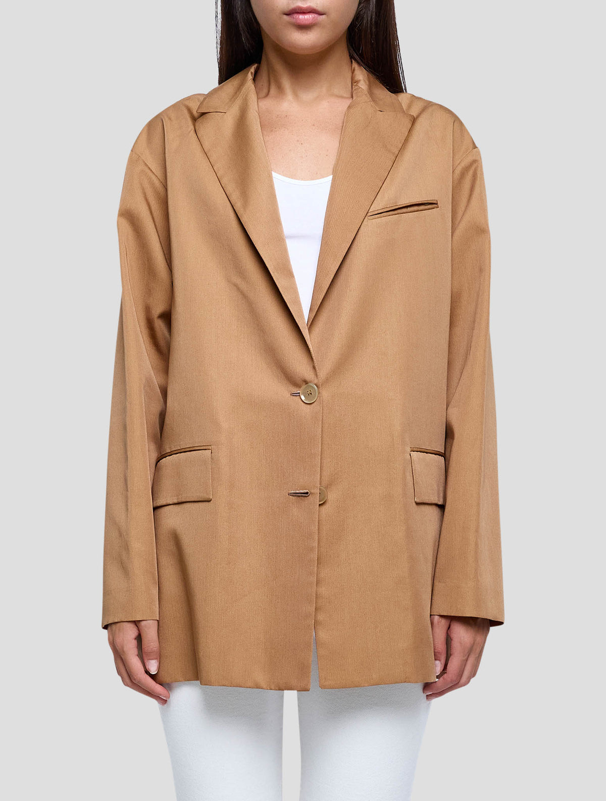 Kiton Brown Lyocell Viscose Silk Blazer Women
