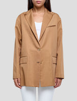 Kiton Brown Lyocell Viscose Silk Blazer Women
