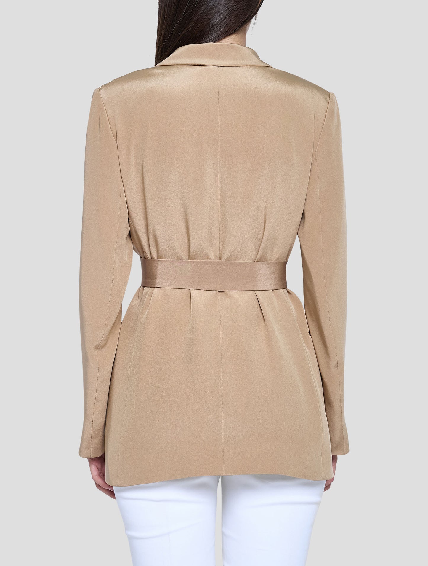 Kiton Brown Silk Blazer Women