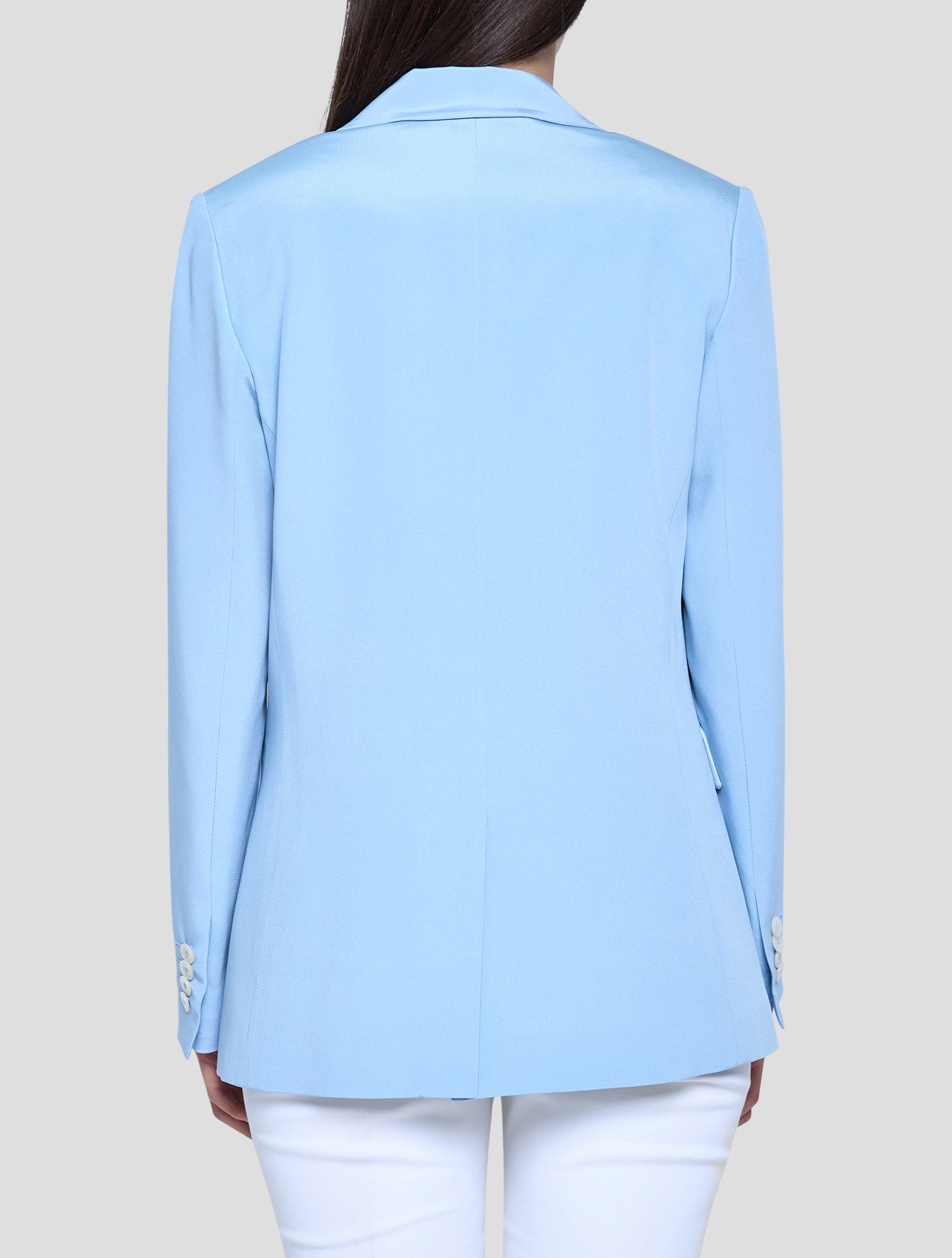 Kiton Light Blue Silk Ea Blazer Women