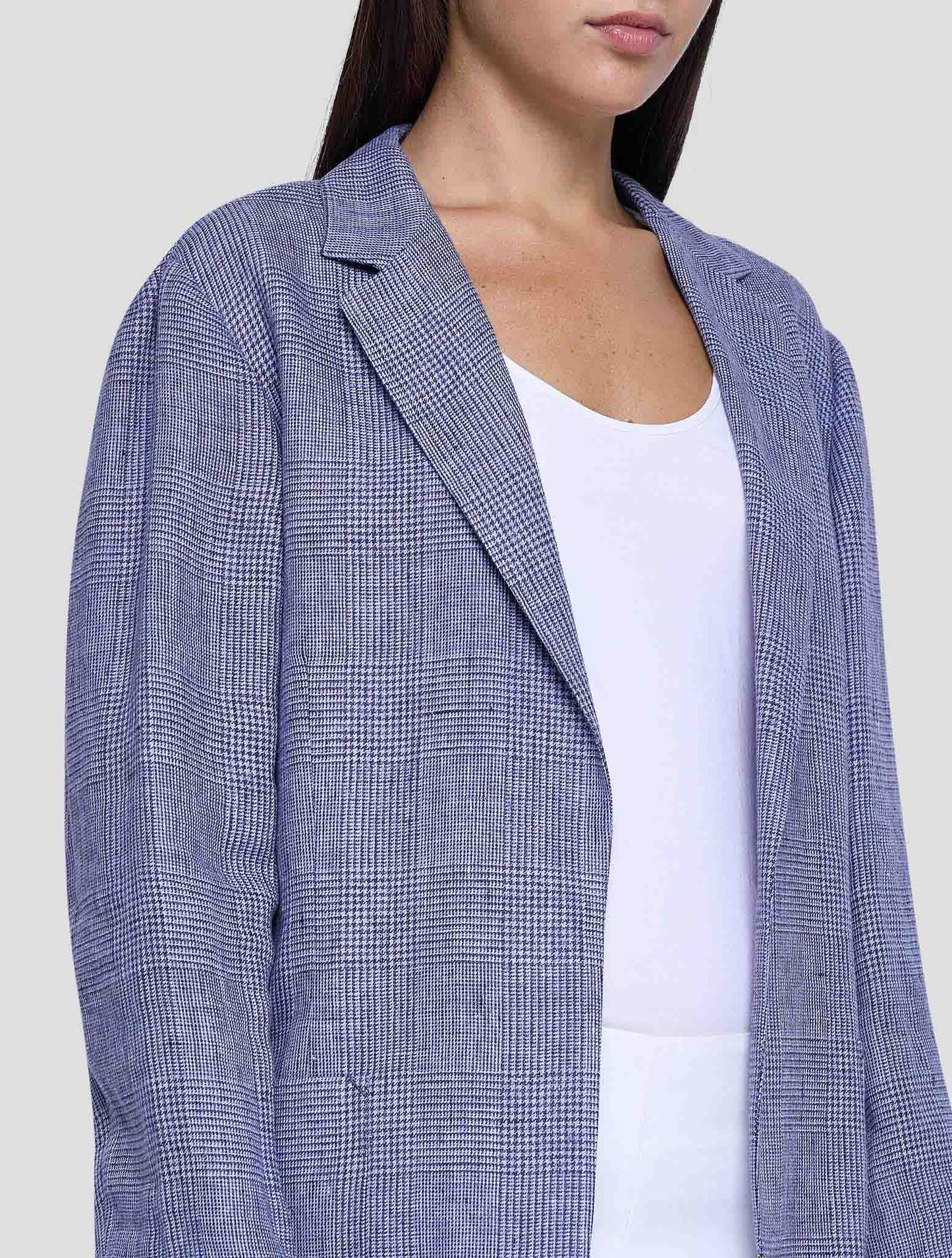 Kiton Blue Linen Blazer Women