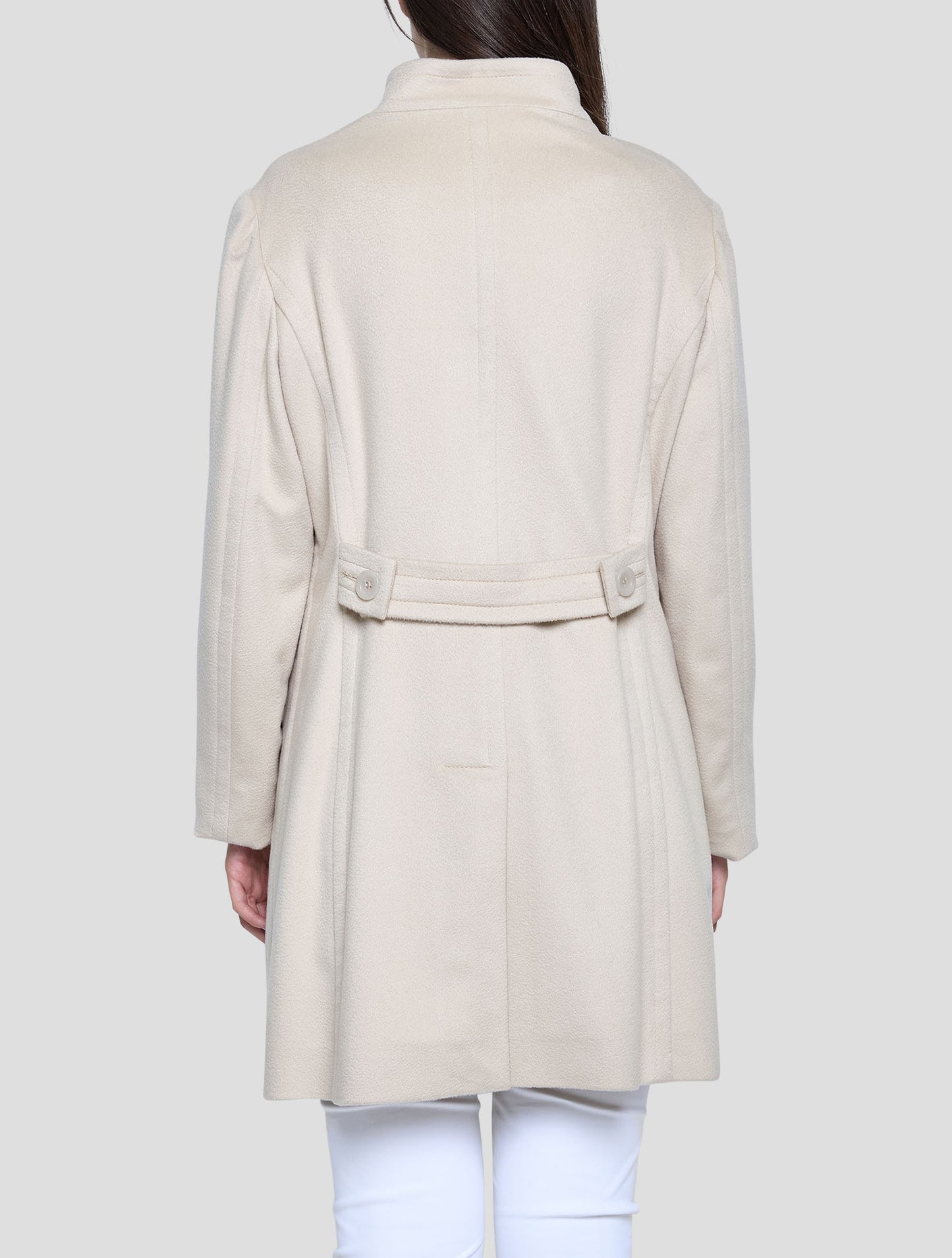 Kiton White Cashmere Overcoat Women