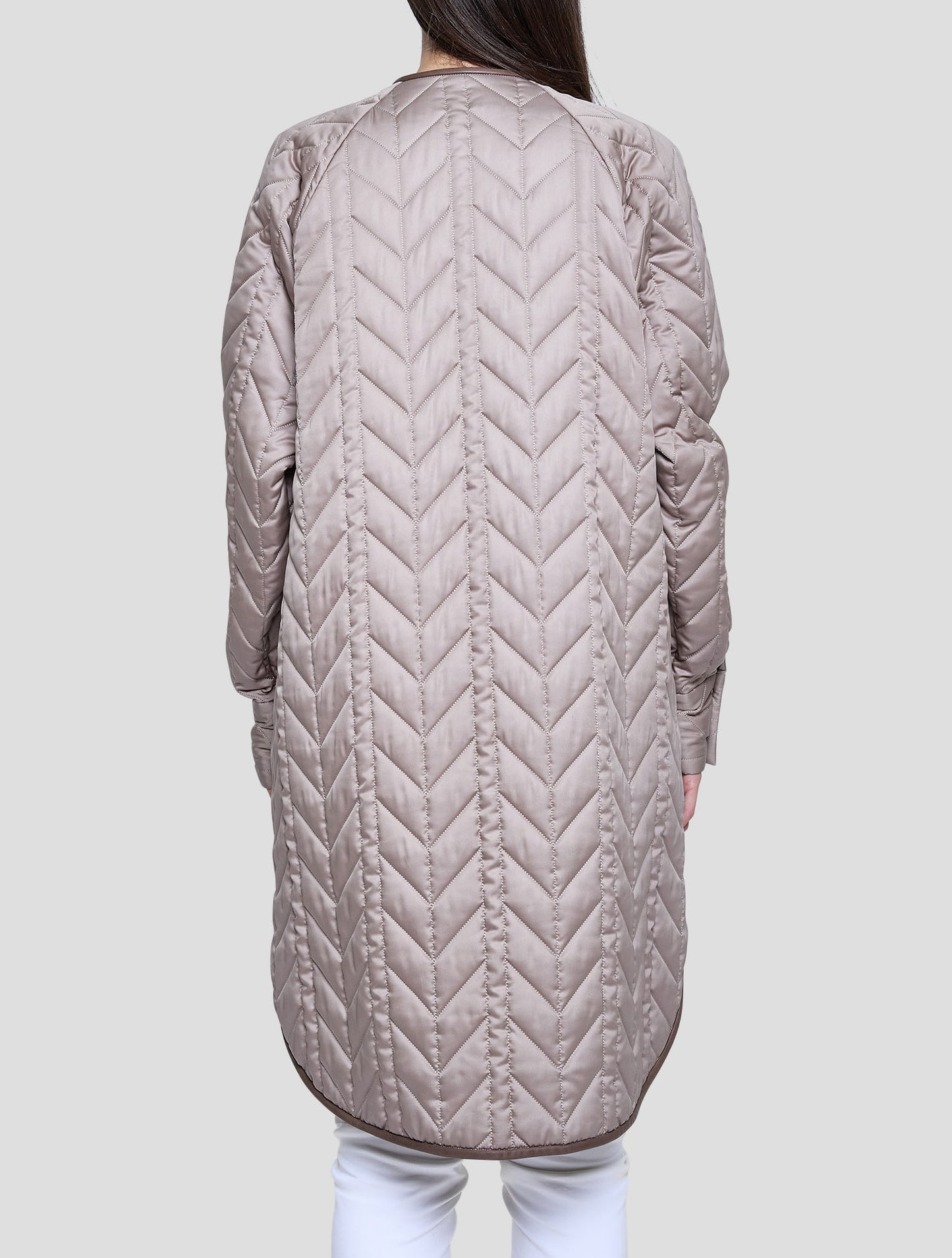 Kiton Brown Silk Overcoat Women