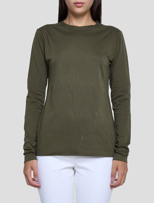 Kiton Green Cotton Sweater Crewneck Women