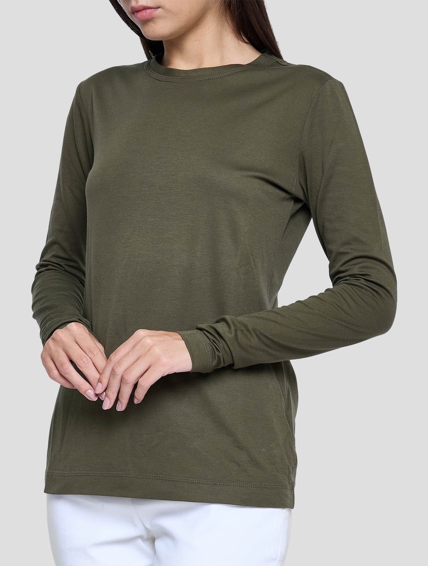 Kiton Green Cotton Sweater Crewneck Women