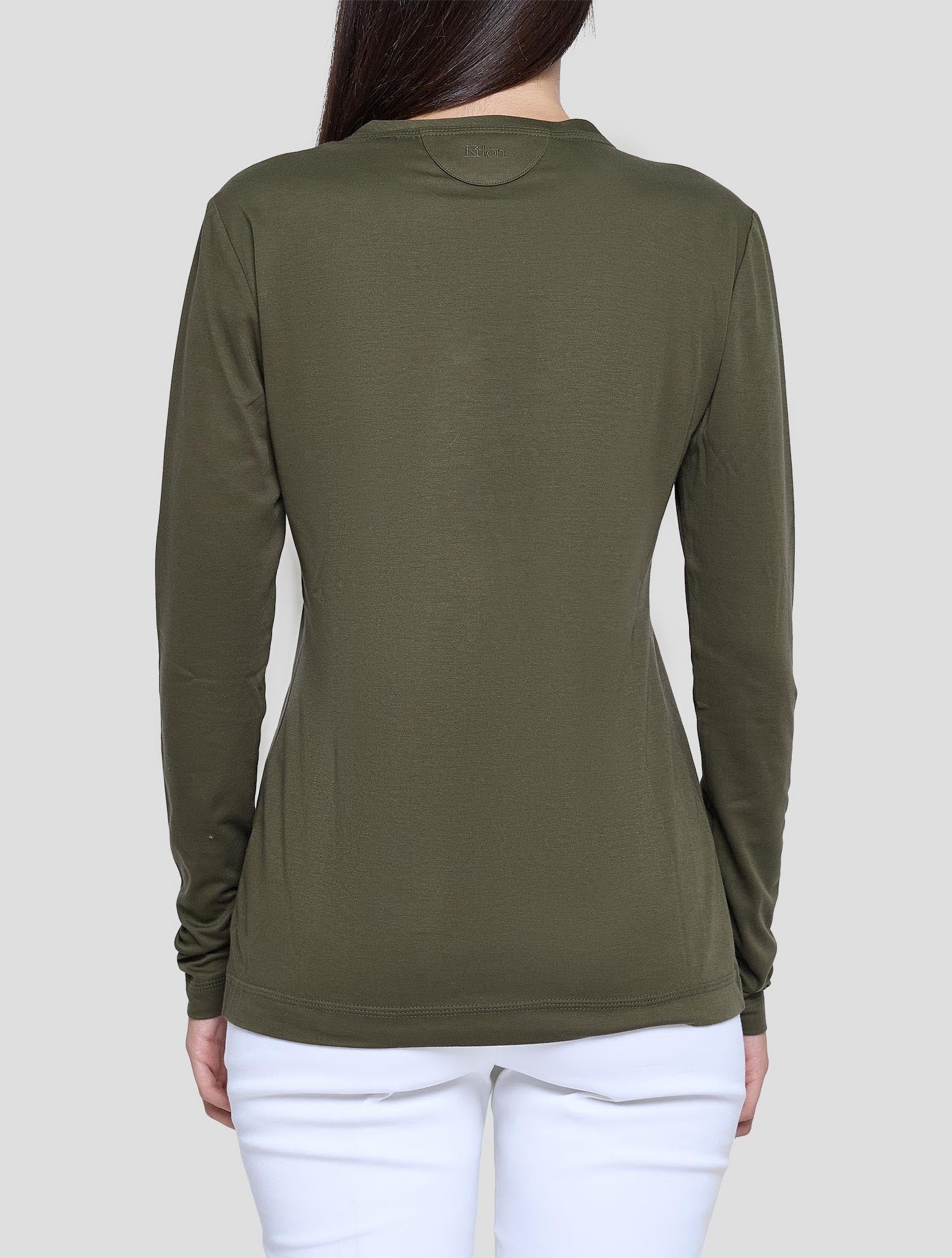 Kiton Green Cotton Sweater Crewneck Women