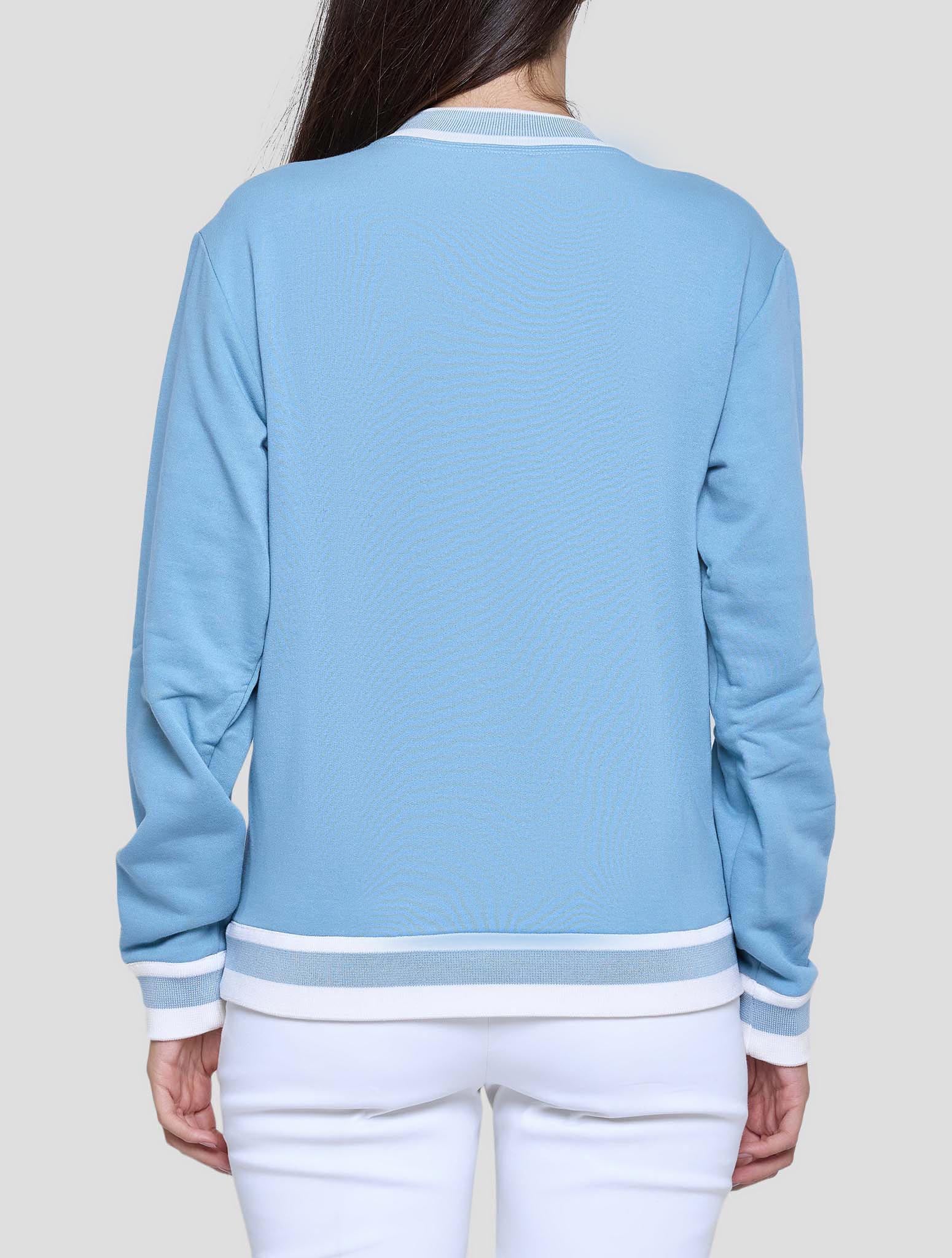 Kiton Light Blue Cotton Cashmere Sweater Crewneck Women