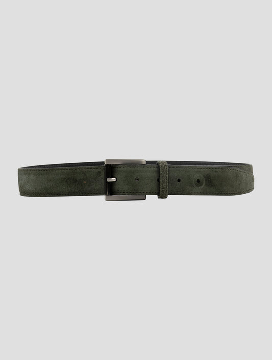 Kiton Green Leather Suede Belt