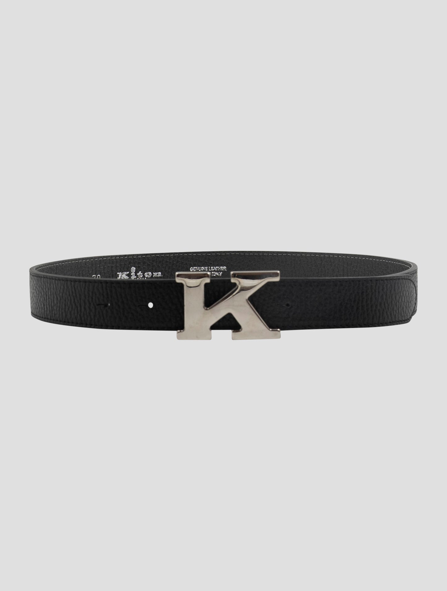 Kiton Black Leather Belt Women